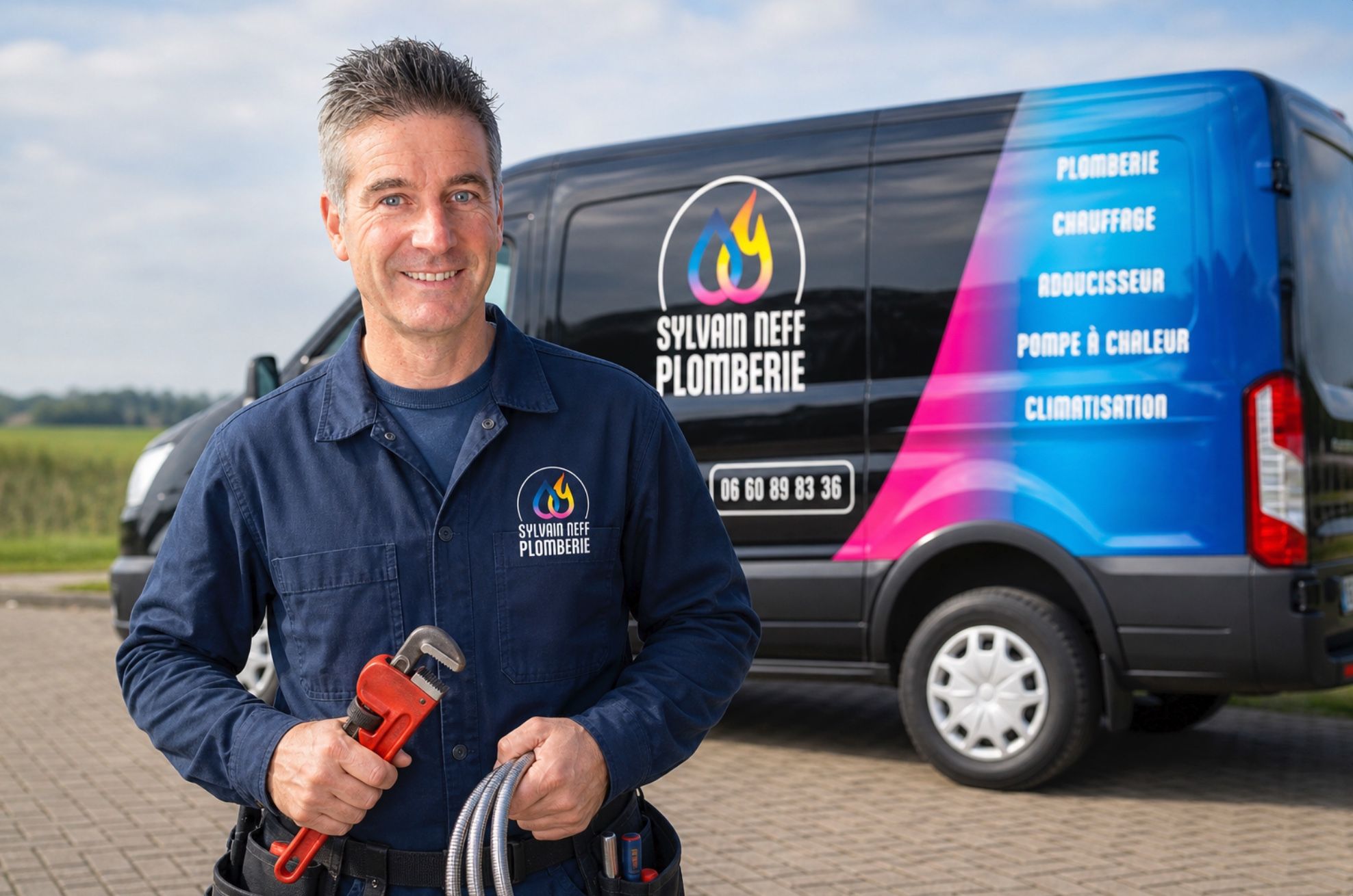 Sylvain Neff devant son camion d'intervention